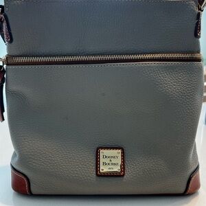 Dooney & Bourke Gray and Brown Leather Crossbody